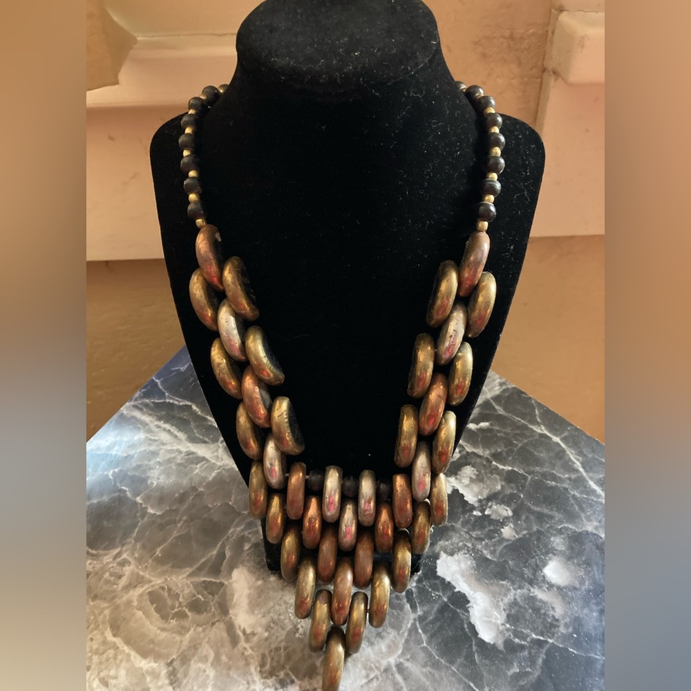 Elegant Gold and Silver Beaded Necklace